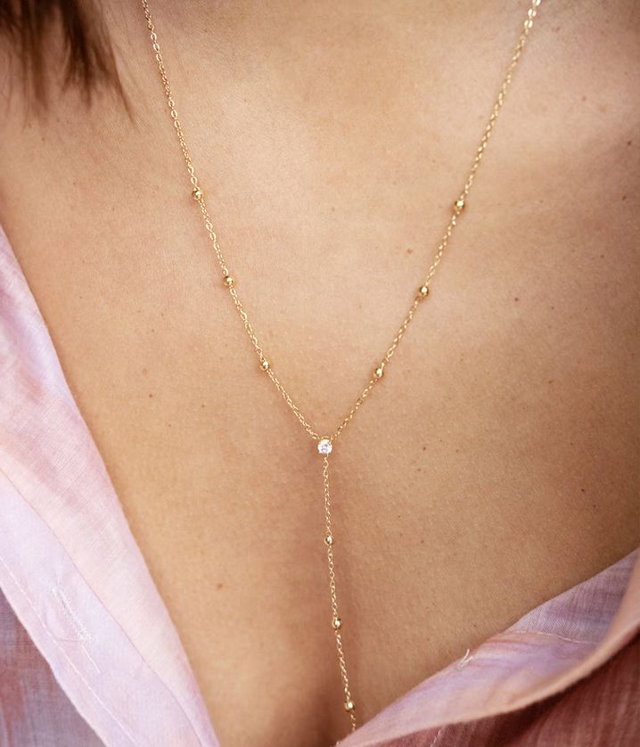 ZAG SNM16769-01 SOHO Gold S. Steel CZ Long Necklace
