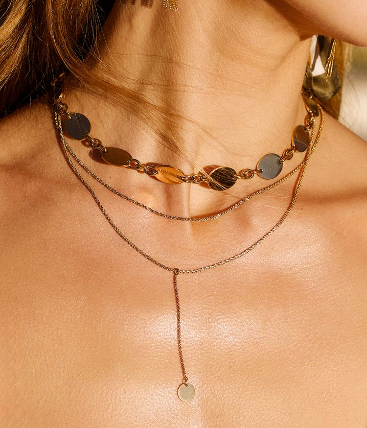 ZAG SNS27875-01 FARINOLE Gold S. Steel Coin Link Necklace