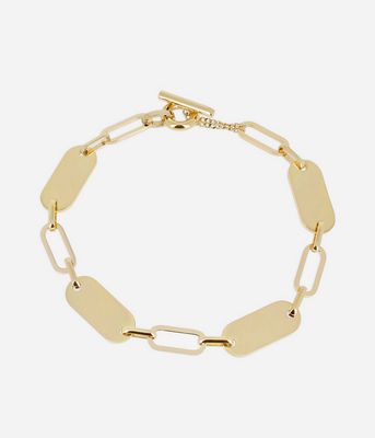 ZAG SNM27896-01 OSARI Gold S. Steel Oval Coin Chain Link Necklace