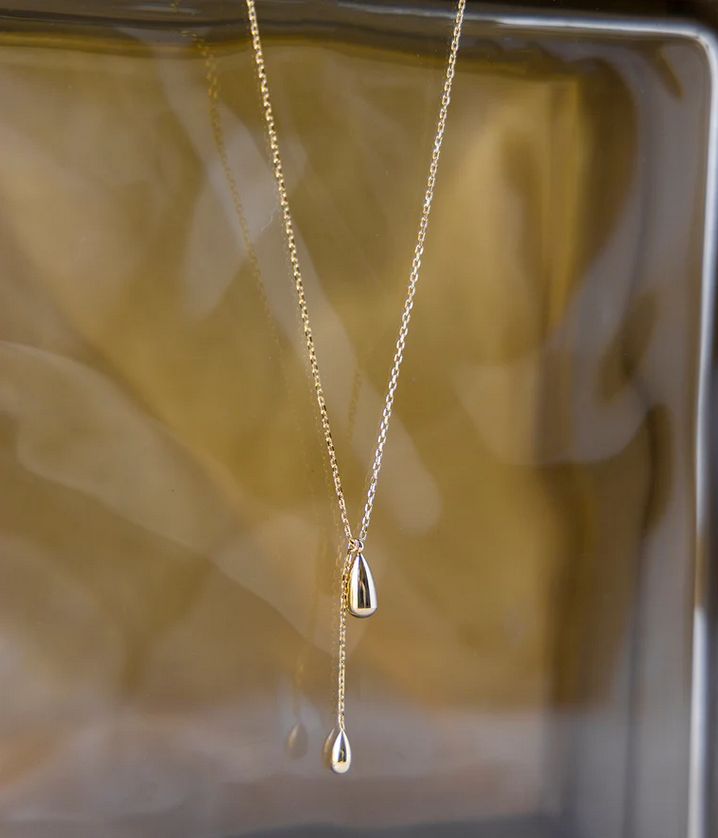 ZAG SNS25641-01 SALVO Gold S. Steel Double Drop Necklace