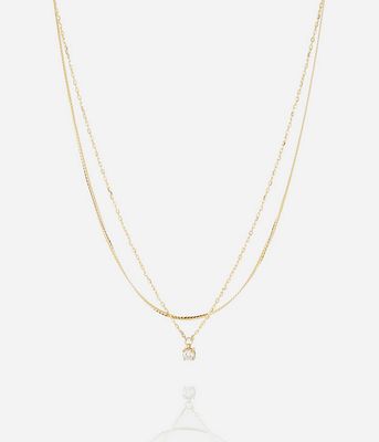 ZAG SNS24463-01 THAUMAS Gold S. S CZ Double Necklace