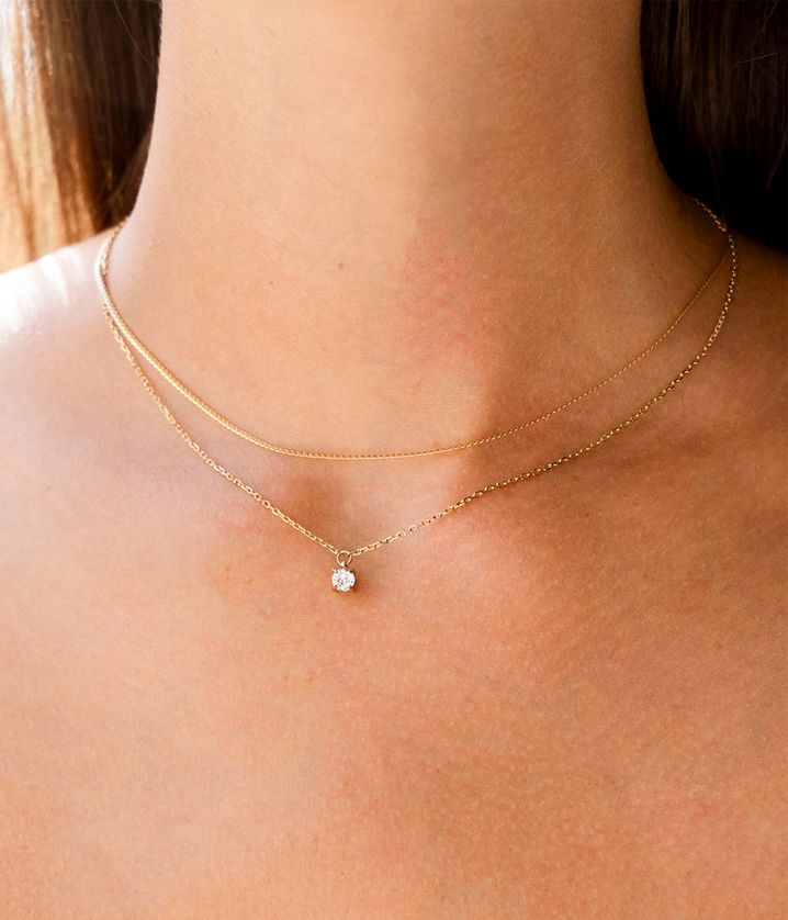 ZAG SNS24463-01 THAUMAS Gold S. S CZ Double Necklace