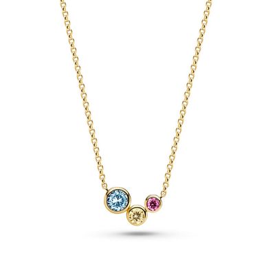Sif Jakobs N2631-XCZ-YG SARDINIEN Women's Gold Plated Tri-Color CZ Necklace