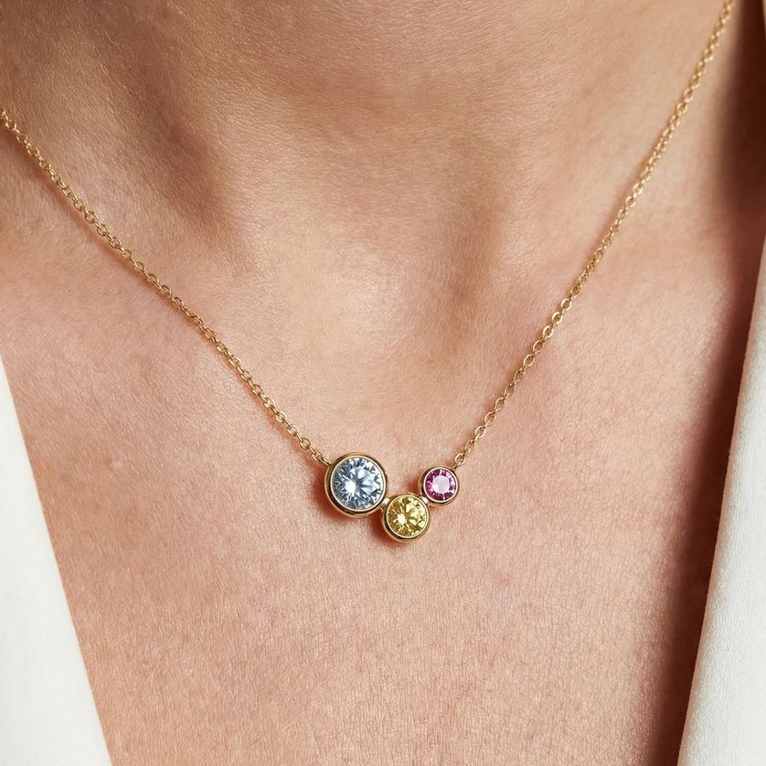 Sif Jakobs N2631-XCZ-YG SARDINIEN Women's Gold Plated Tri-Color CZ Necklace