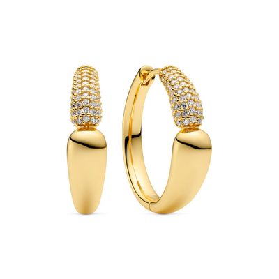Sif Jakobs E2584-CZ-YG GOCCIA CREOLO GRANDE Hoop Earrings