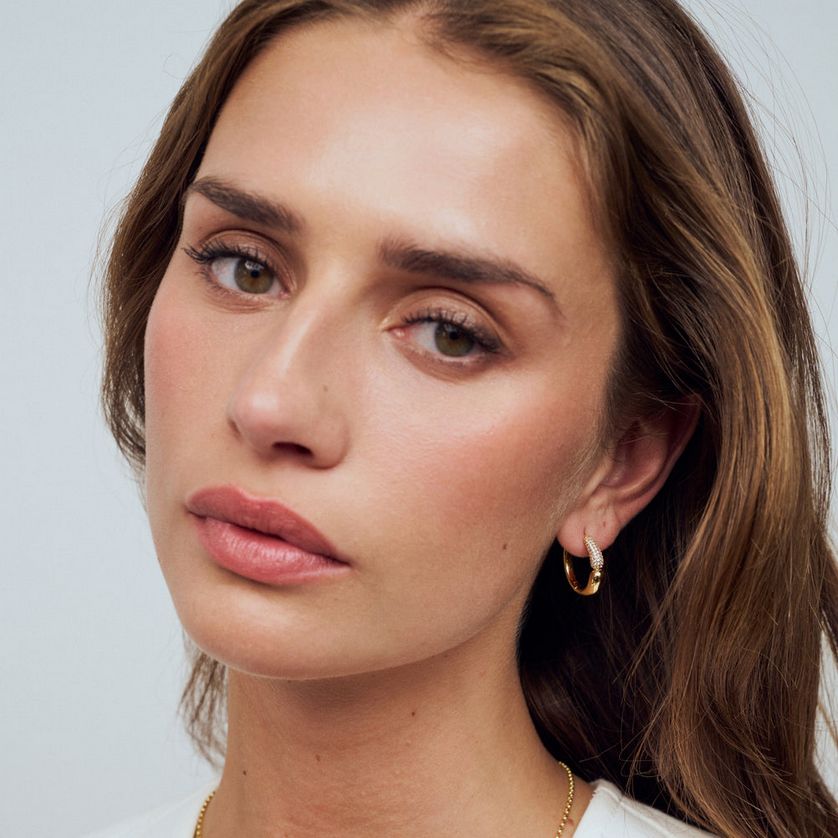 Sif Jakobs E2584-CZ-YG GOCCIA CREOLO GRANDE Hoop Earrings