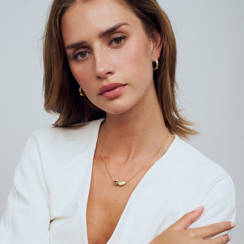 Sif Jakobs E2584-CZ-YG GOCCIA CREOLO GRANDE Hoop Earrings