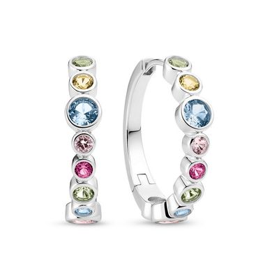 Sif Jakobs E2669-XCZ SARDINIEN Creolo Multi CZ Hoop Earrings