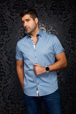 Au Noir ALONA Men's SS Button Up Pattern Shirt/