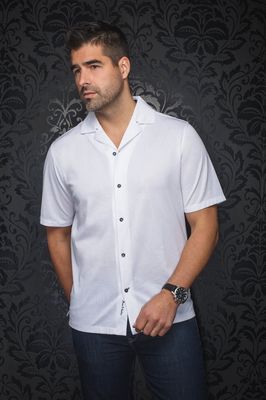 Au Noir BRAHEA Men's SS Button Up Solid Shirt/