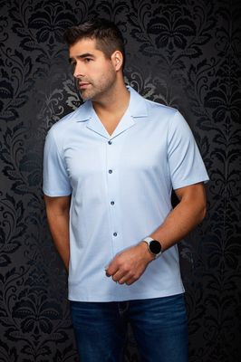 Au Noir KAYANTA-T Men's SS Button Up Zig-Zag Shirt/