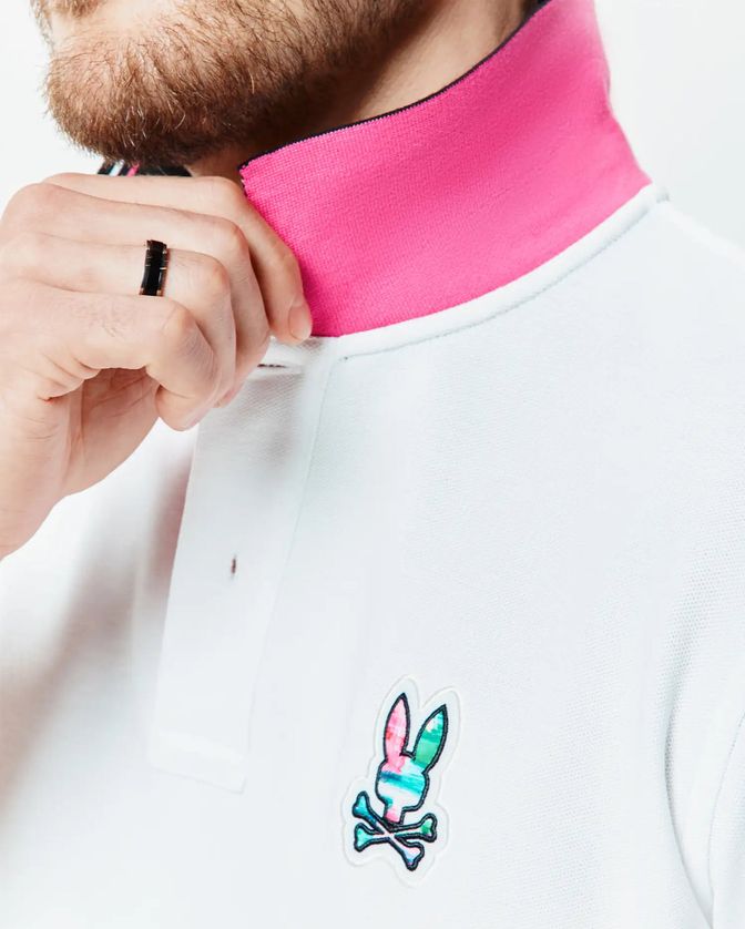 Psycho Bunny MT0100186 Men’s NATE Short Sleeve Pique Polo