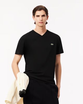 Lacoste TH5077 52 Men’s SS Regular Fit V-Neck T-Shirt/