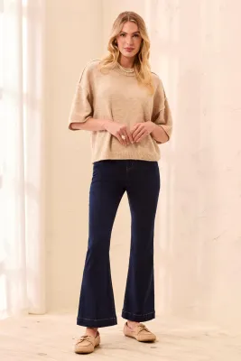 Tribal 5860O-5100-1628 Pull On Flare Jean/