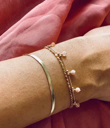 ZAG SBS7232-01UNI Gold S. Steel Flat Chain Bracelet