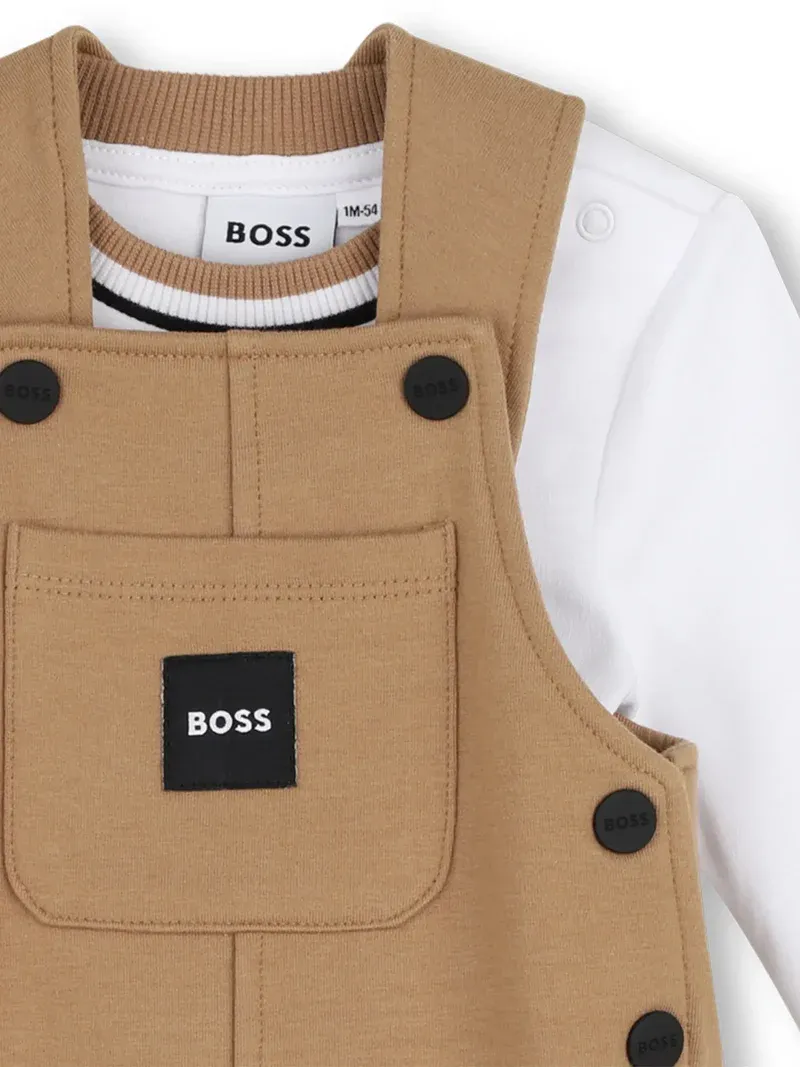 BOSS J53301 Baby Boy's Long Sleeve T-Shirt & Overalls Set – Cookie