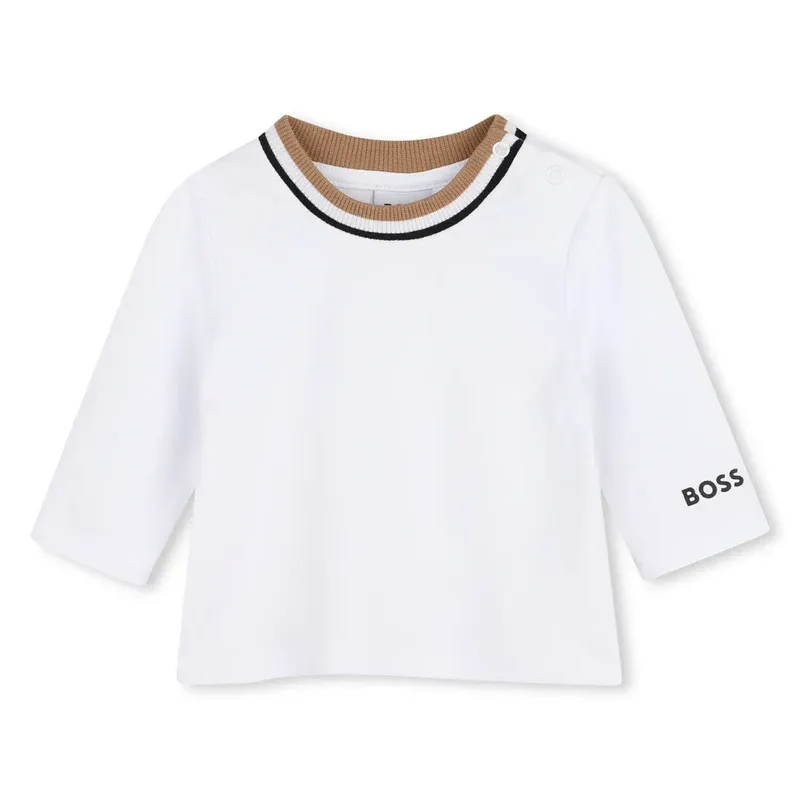 BOSS J53301 Baby Boy's Long Sleeve T-Shirt & Overalls Set – Cookie