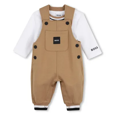 BOSS J53301 Baby Boy's LS T-Shirt & Overalls Set/COOKIE