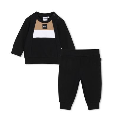 Boss J53699 Boy's Junior Logo Sweatshirt & Jogger Set/BLACK