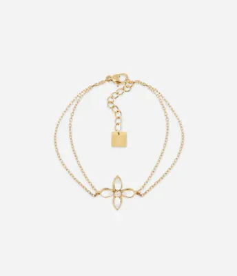 ZAG SBS27866 MOLINI Gold Steel Double Chain Mother of Pearl Bracelet