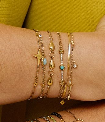 ZAG SBS27724 CARNI Gold Plated Steel Stone & CZ Bracelet