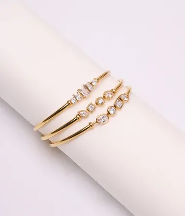 ZAG SBJ27733 ARAGONA Gold Plated Steel Bangle CZ Bracelet