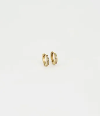 ZAG SEC1456 RITA Gold Plated S.Steel Huggy Hoop CZ Earrings