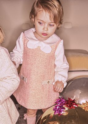 Mayoral 2948 Girl's LS Tweed-Knit Dress/