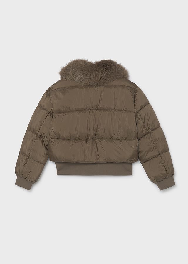 Mayoral 7440 Girl's Puffer Jacket Faux Fur Collar