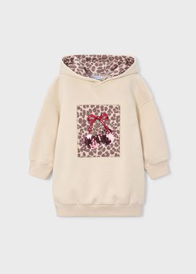 Mayoral 4916 Girl's LS Fleece Hooded Dress/