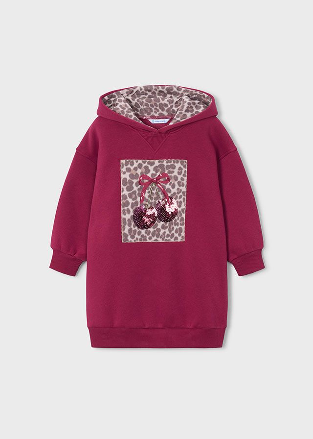 Mayoral 4916 Girl's Long Sleeve Fleece Hooded Dress
