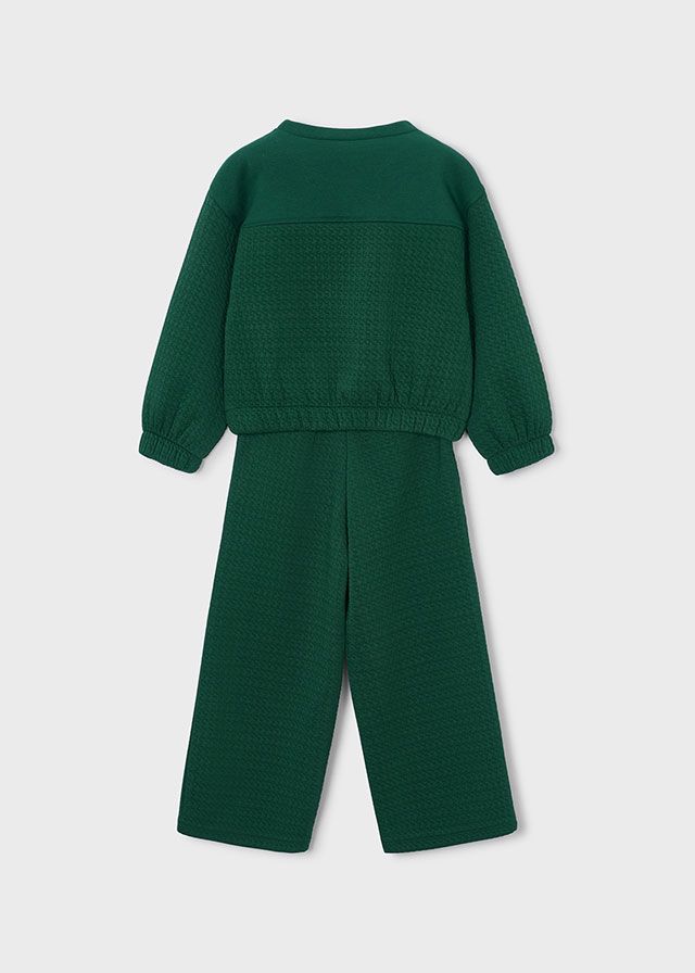 Mayoral 4816 Girl's Junior Long Sleeve Sweater & Jogger Houndstooth Pattern Padded Tracksuit Set – Botella
