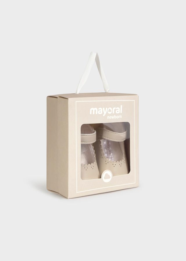 Mayoral 9161 Baby Girl's Velcro Closure & Front Scallop Detail Mary Jane Shoes