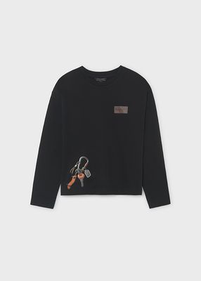 Nukutavake 7042 Boy's Youth Long Sleeve Carabiner Graphic T-Shirt – Black