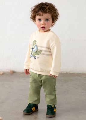 Mayoral 2831 Baby Boy's LS Dinosaur Sweater & Two Joggers Tracksuit Set 3PC/LAUREL