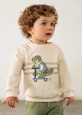 Mayoral 2831 Baby Boy's LS Dinosaur Sweater & Two Joggers Tracksuit Set 3PC/LAUREL