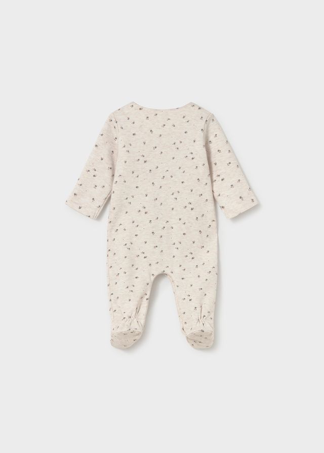 Mayoral 2754 Baby Girl's Long Sleeve Floral Footed Onesie – Milk