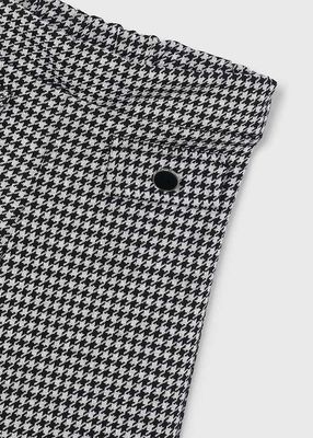 Mayoral 4522 Girl's Youth Houndstooth Pattern Pants/BLACK&WHITE
