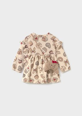 Mayoral 2936 Girl's LS Dress & Croissant Bag Set/TOFU