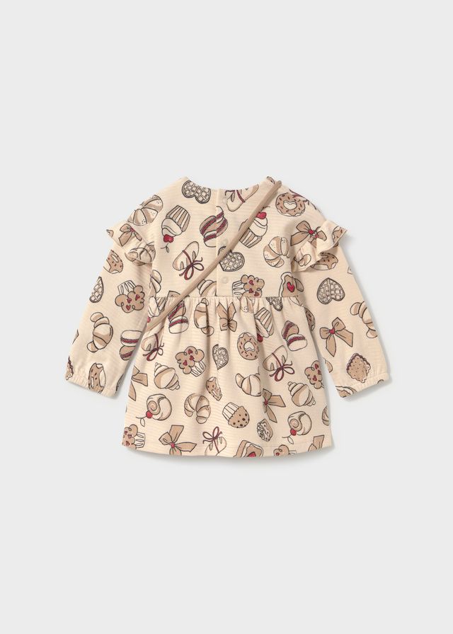 Mayoral 2936 Girl's Long Sleeve Dress & Croissant Bag Set – Tofu
