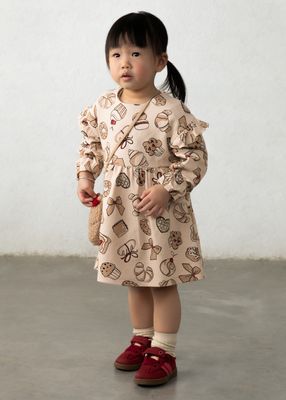 Mayoral 2936 Girl's Junior LS Dress & Croissant Bag Set/TOFU