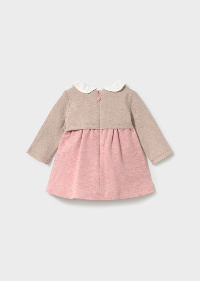 Mayoral 2817 Baby Girl's Long Sleeve Floral Embroidery & Knit-Effect Cardigan Dress – Cipria Vig