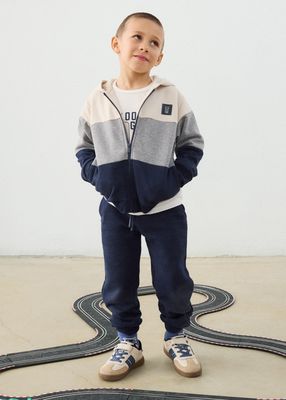 Mayoral 4808 Boy's Youth SS T-Shirt, Zip-Up Hoodie & Jogger Tracksuit Set 3PC/