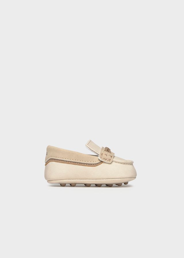 Mayoral 9145 Baby Boy's Front Braid & Polka-Dot Interior Suede Moccasins
