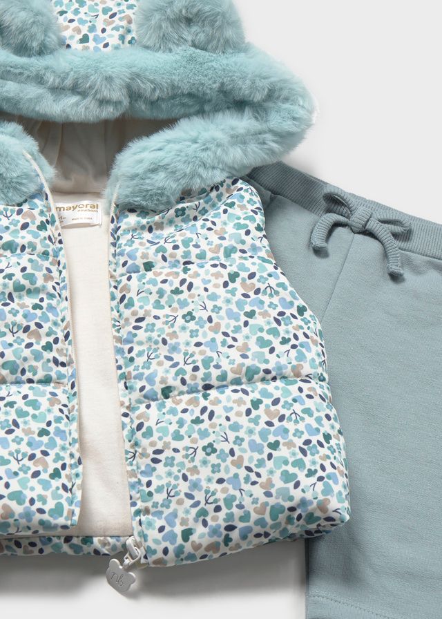 Mayoral 2686 Baby Girl's Long Sleeve Sweater, Vest & Jogger Set 3PC