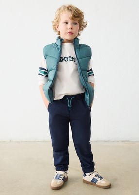 Mayoral 4609 Boy's Youth Long Sleeve T-Shirt, Puffer Vest & Jogger Set 3PC