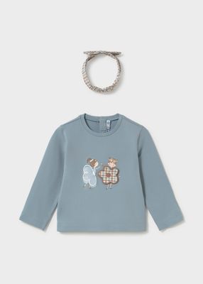 Mayoral 2003/2779 Baby Girl's LS T-Shirt, Legging, & Headpiece Set/