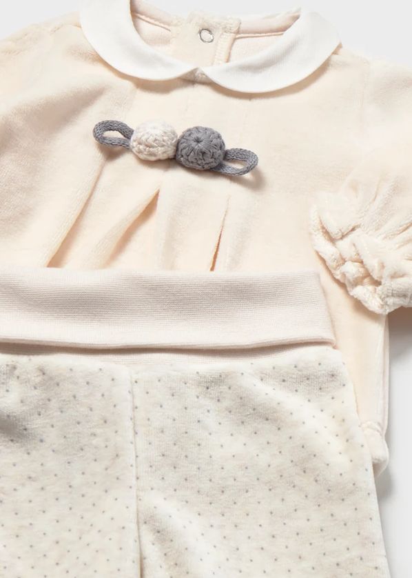 Mayoral 2512 Baby Girl's Long Sleeve Soft Velvet Dress & Legging Set