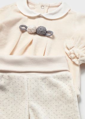 Mayoral 2512 Baby Girl's LS Soft Velvet Dress & Legging Set/