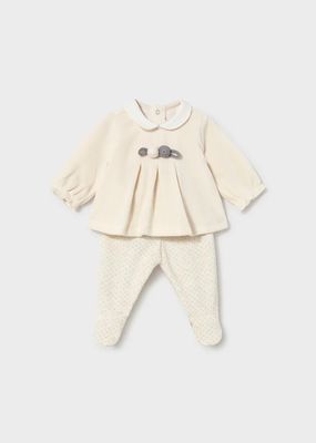 Mayoral 2512 Baby Girl's LS Soft Velvet Dress & Legging Set/